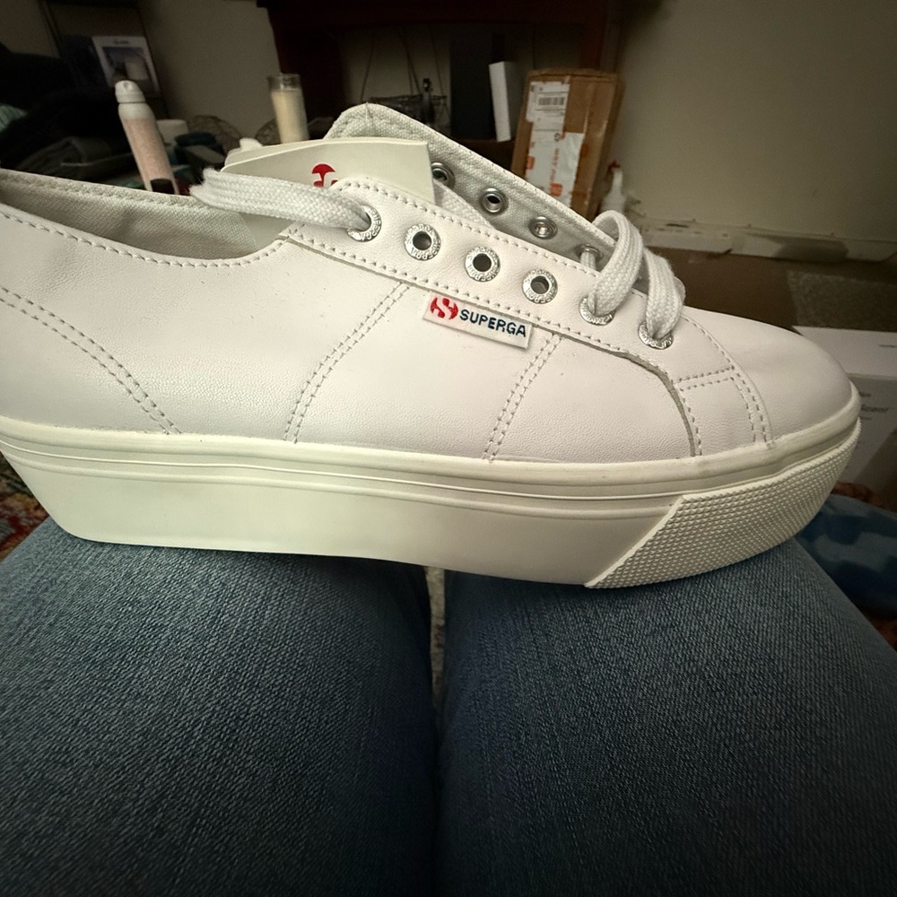 Superga 2790 Nappa Sneakers - Optical White and Silver